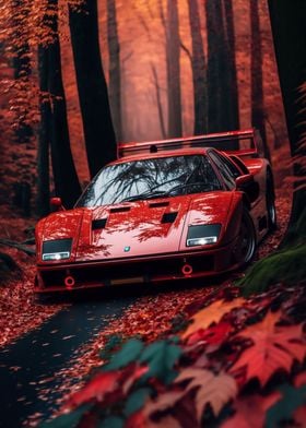 Red Ferrari F40 Super Car